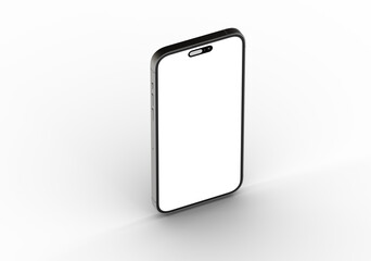 High-quality image of a modern smartphone with a blank screen, perfect for app presentations or website mockups.