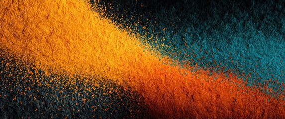 Fototapeta premium Abstract texture of orange and teal particles