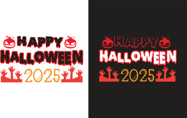 Happy halloween 2025 minimal t shirt design