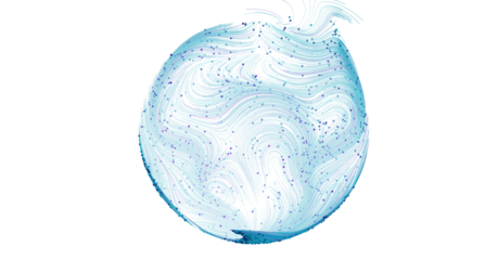 Stunning abstract image of a swirling blue sphere. Perfect for technology, science, and design projects.