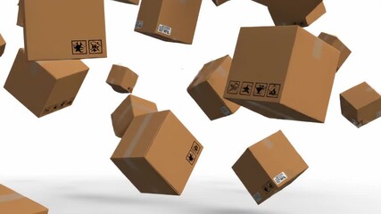 Falling Cardboard Boxes Dynamic Delivery Visuals