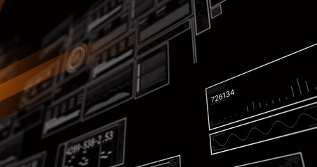 Displaying panels showing 726134 numeric display waveform graph and orange highlights in workspace