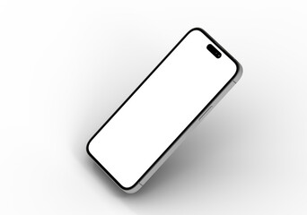 High-quality image of a modern smartphone with a blank screen, perfect for app presentations or website mockups.