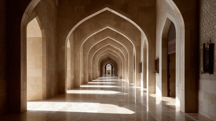 Obraz premium Arched hallway perspective