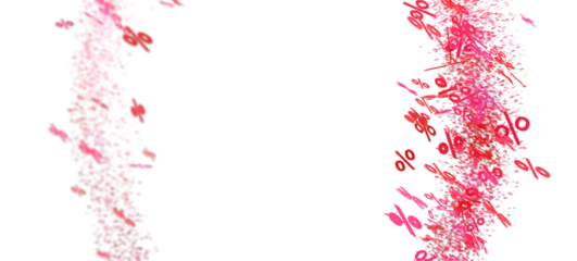 Abstract background with pink and red percentage symbols. Perfect for sale banners and promotions.
