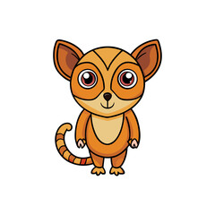 Simple Unique Design Tarsier Vector Style On White