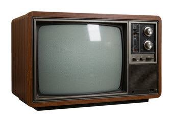 Vintage television set display home interior product retro aesthetic front nostalgia concept. Cut out png