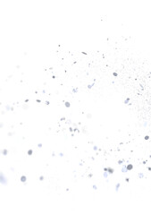 Abstract image of light grey dust particles floating on a white background.