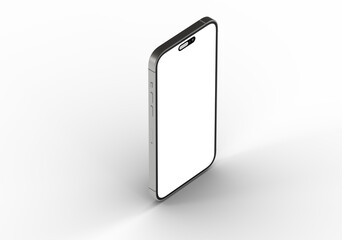 Clean smartphone mockup, perfect for app presentations or website design.  Blank screen for your content.