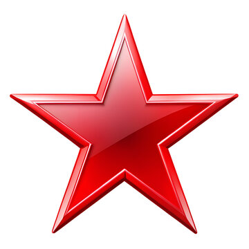 red star icon isolated on white background png, ai generated.