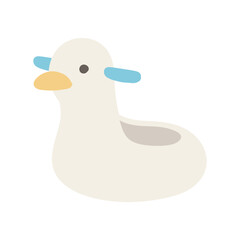 アヒルの形をしたかわいいおまるのイラスト