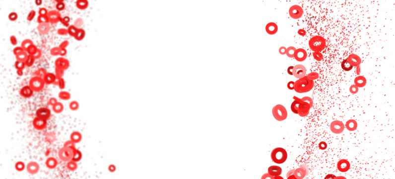 Abstract background with red circles and confetti. Perfect for festive designs. - Powered by Adobe