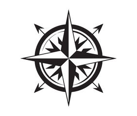 Fototapeta premium Compass silhouette icon.