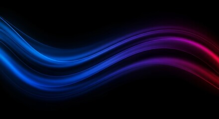 Obraz premium Abstract flowing light waves create a dynamic, colorful backdrop with a glowing curve and a futuristic digital pattern