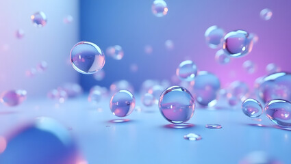 3D glass-like blobs floating in soft gradient space, elegant abstract.
