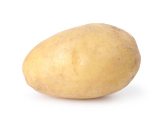 One fresh raw potato isolated on white