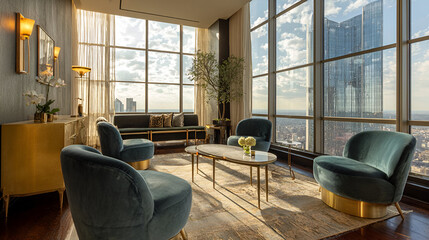 Luxury High Rise Apartment with Panoramic City View