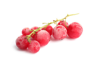 Red frozen currant berries isolated on white