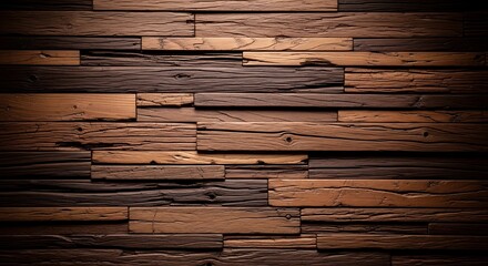 Fototapeta premium Rustic wooden planks with a textured, weathered surface
