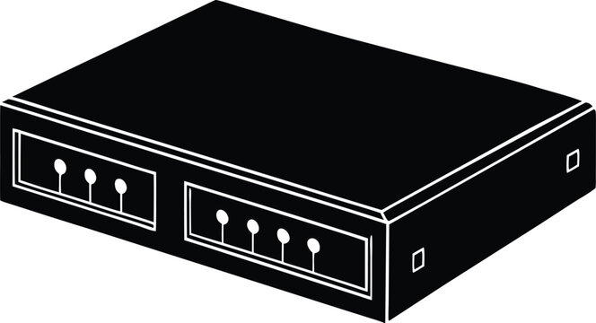 kvm switch silhouette vector art illustration