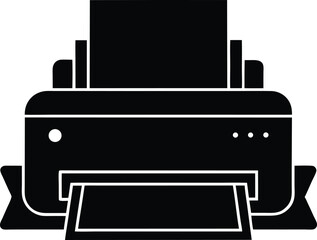 label printer silhouette vector art illustration