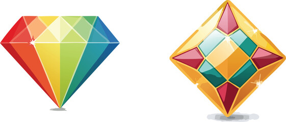 Colorful Gemstones Sparkling with Light.