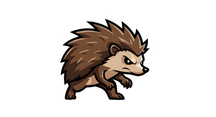 Angry Hedgehog Logo Vector Animal Illustration Design