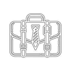 Briefcase Icon with Pencil Vector Black and White