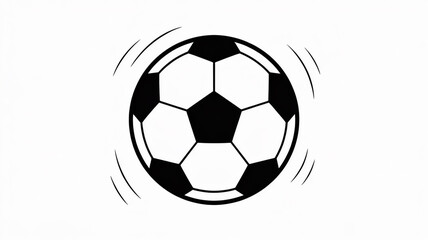Obraz premium A black and white minimalist illustration of a soccer ball.