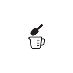 Black Scoop icon. Measuring cup. Vector icon isolated on white background.