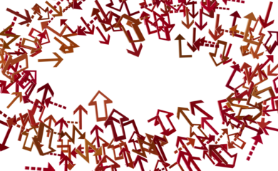 Red and brown arrows pointing up and down, creating a dynamic and chaotic pattern. Perfect for presentations or websites.