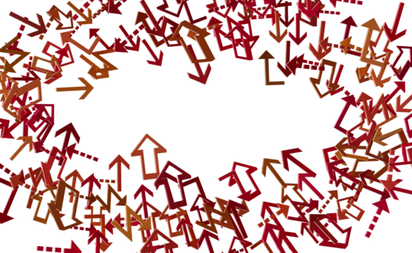 Red and brown arrows pointing up and down, creating a dynamic and chaotic pattern. Perfect for presentations or websites.