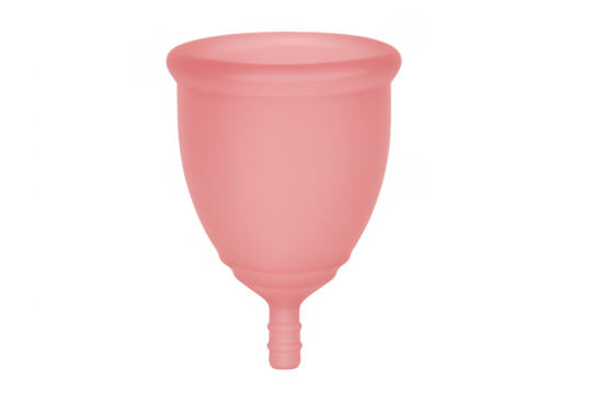 Pink menstrual cup isolated on transparent background
