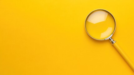 Magnifying Glass on Yellow Background: A Study in Simplicity and Detail