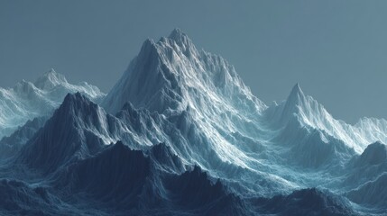 Snowy mountain range scenery