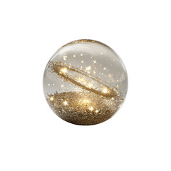 Sparkling Gold Galaxy in Glass Orb Decorative Sphere with Glittering Design