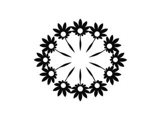 Daisy flower wreath silhouette