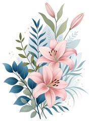 vector illustration of lily flowers