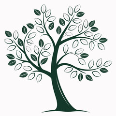 Obraz premium vector tree with floral ornament