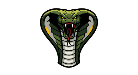 A striking green cobra head animal logo vector illustration, perfect for sports teams, gaming, or strong brand identity designs. This dynamic serpent artwork embodies power and intensity.