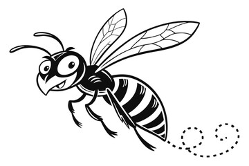 Obraz premium Wasp animal sihouette black vector