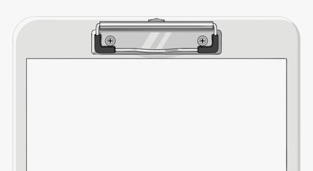 Sleek Clipboard Graphic with Empty Space for Text Presentation on White Background, Ready for Information or Designs, in a Modern Minimalist Style