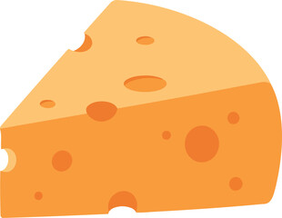 Swiss cheese wedge delicious food illustration