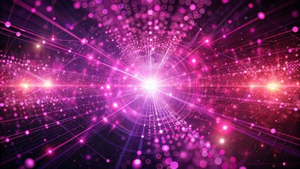 Vibrant digital network expands with bright pink light and glowing connections