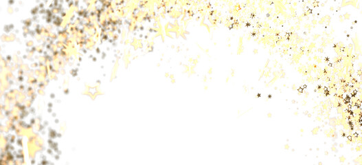 Sparkling golden stars on white background. Perfect for holidays, celebrations, and more.