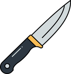 Sharp hunting knife illustration