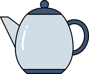 Modern teapot icon minimalist kitchenware