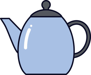 Blue teapot illustration