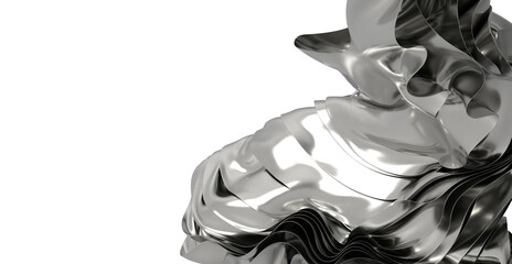 High-resolution image of a flowing, abstract metallic form. Perfect for modern design projects.