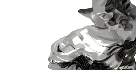 High-resolution image of a flowing, abstract metallic form. Perfect for modern design projects.